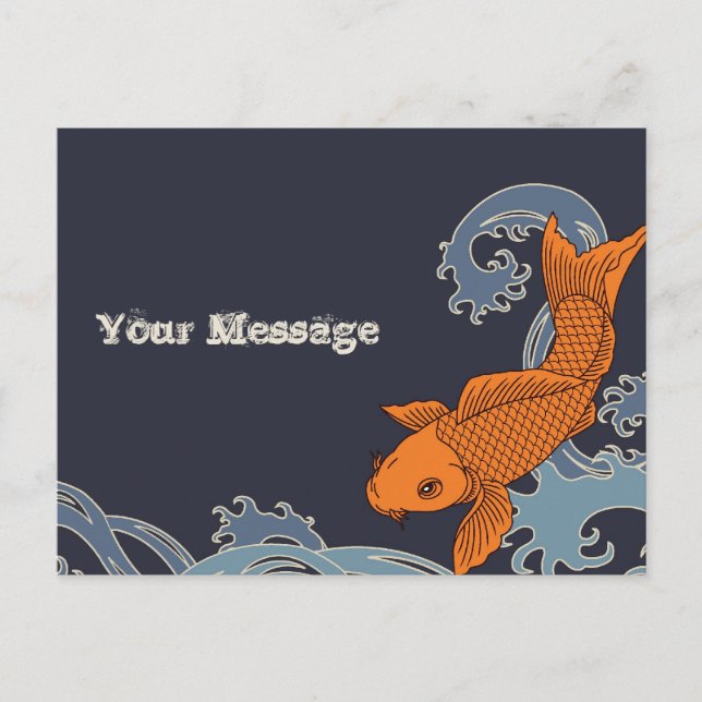 Carte postale Koi (navy) (Devant)