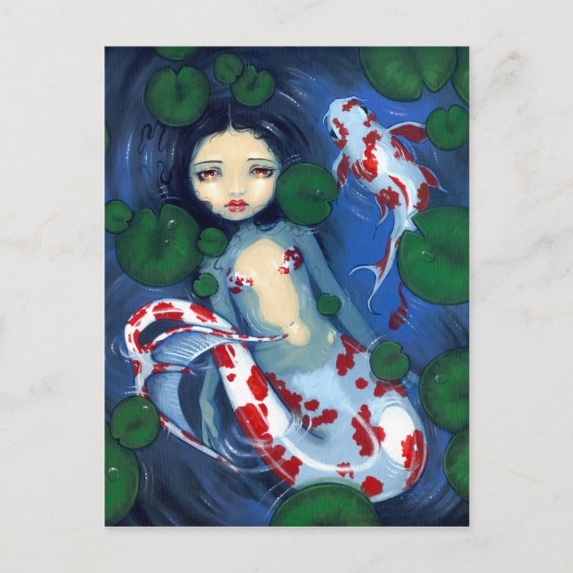 Carte postale "Koi Pond Mermaid" (Devant)