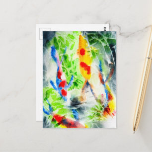Carte Postale Koi Watercolor poisson fine art
