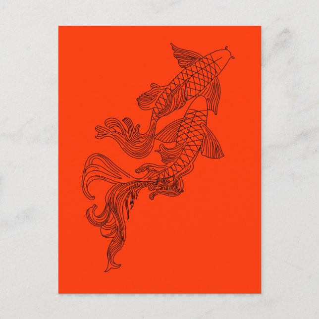 Carte Postale Kois noir (Devant)