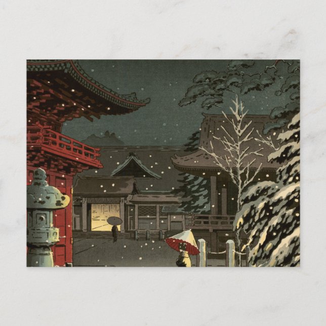 Carte Postale Koitsu Tsuchiya Nezu Shrine Sale Shin Hanga (Devant)