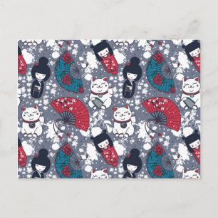 Carte Postale Kokeshi