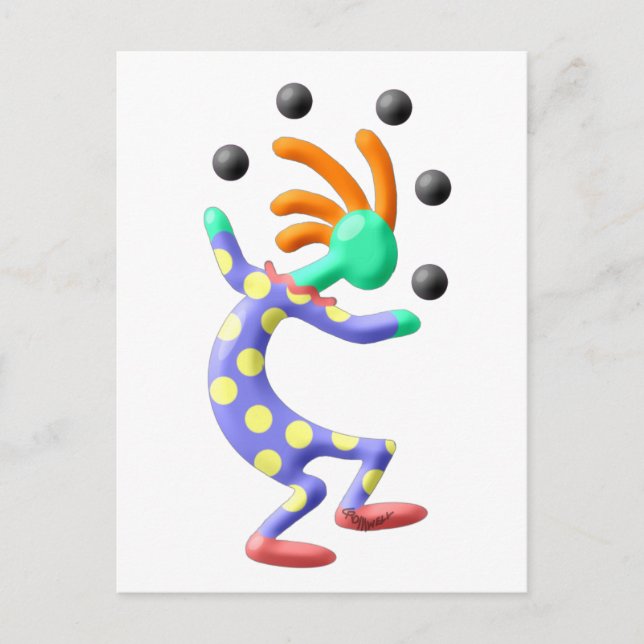Carte Postale Kokopelli Clown (Devant)