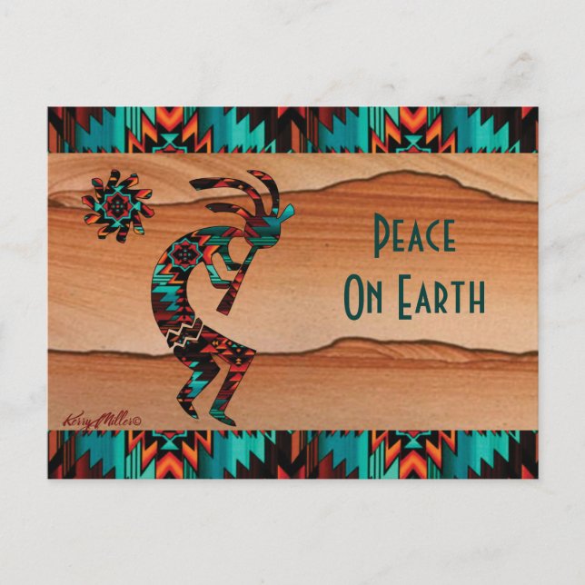 CARTE POSTALE KOKOPELLI JOUER LA FLUTE (Devant)