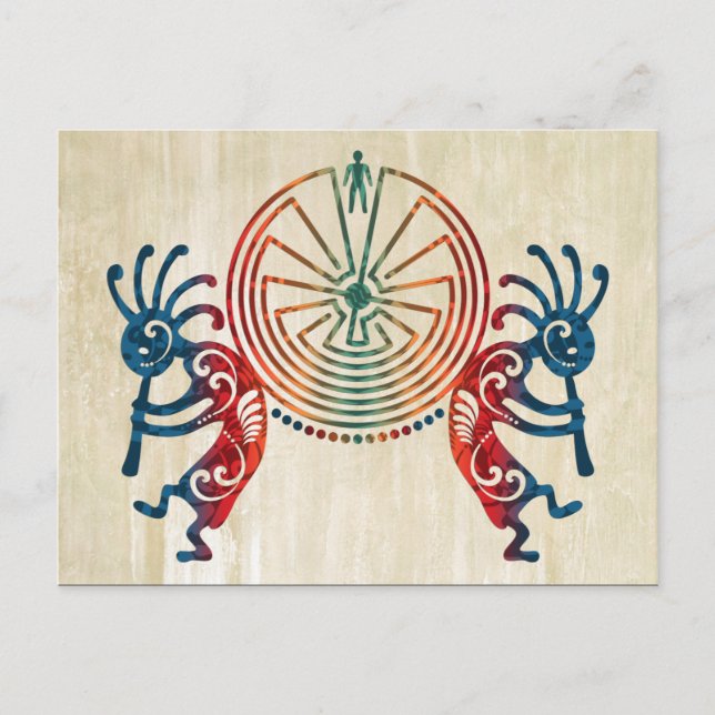 Carte Postale KOKOPELLI / L'HOMME DANS LE MAZE + vos idées (Devant)