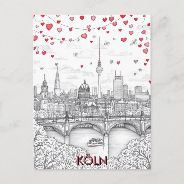 Carte Postale Köln Allemagne Voyage romantique (Devant)