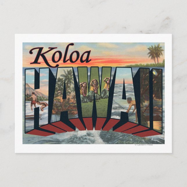 Carte Postale Koloa, HawaiiGrandes ScènesKoloa, HI (Devant)