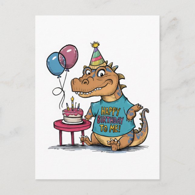 Carte Postale komodo dragon anniversaire mignon dessin animé (Devant)