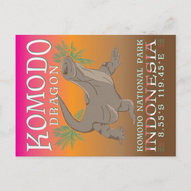 CARTE POSTALE KOMODO DRAGON - LE PLUS GRAND LIZARD. (Devant)