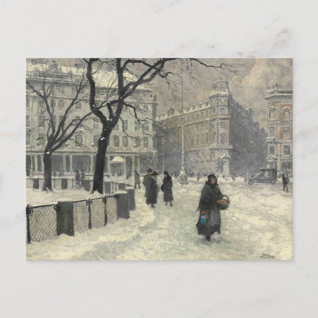 Carte Postale Kongens Nytorv Copenhague en hiver | Paul Fischer (Devant)
