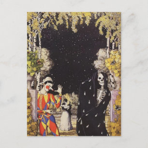 Carte Postale Konstantin Somov- Arlequin et la Mort
