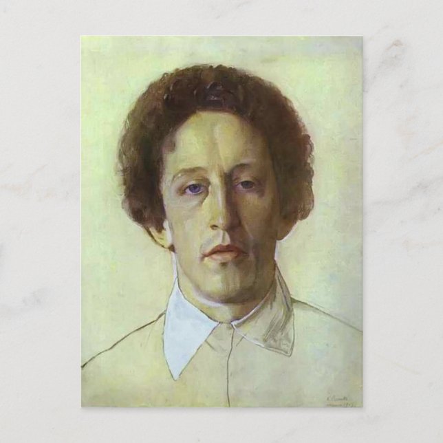 Carte Postale Konstantin Somov - Portrait d'Alexandre Blok (Devant)