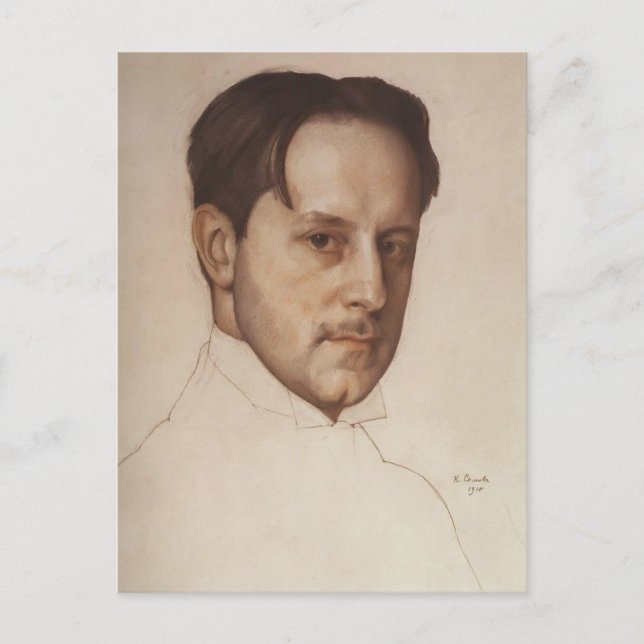 Carte Postale Konstantin Somov - Portrait de M. Dobuzhinsky (Devant)