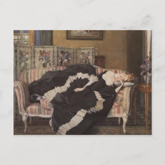 Carte Postale Konstantin Somov - Une femme qui dort (Devant)