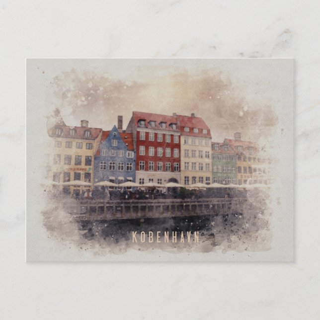 Carte Postale Kopenhagen aquarelle (Devant)