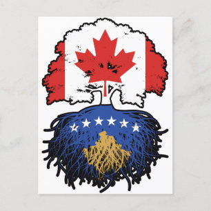 Carte Postale Kosovo Kosovo Drapeau canadien des racines de l'ar
