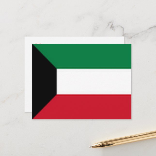 Carte Postale Koweït - Drapeau - (Devant/Arrière en situation)