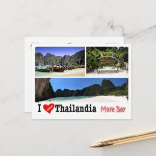 Carte Postale Krabi - Maya Bay - Thaïlande - I Love -