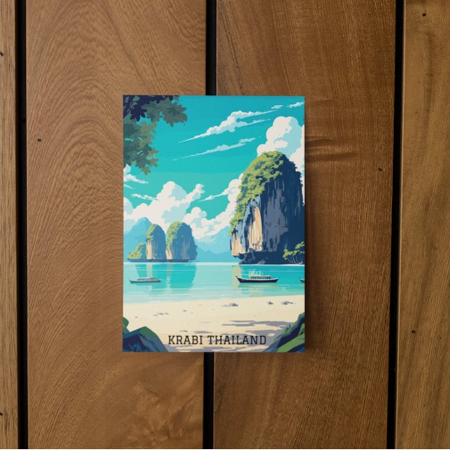 Carte Postale Krabi Thaïlande Beach Paradise Travel (krabi thailand tropical beach postcard)