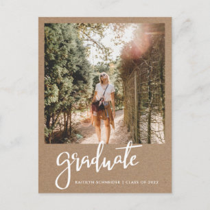 Carte Postale Kraft Paper Graduation Party Enregistrer La Date P