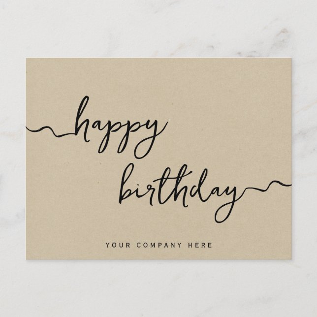 Carte Postale Kraft Papier Professionnel Joyeux Anniversaire  (Devant)