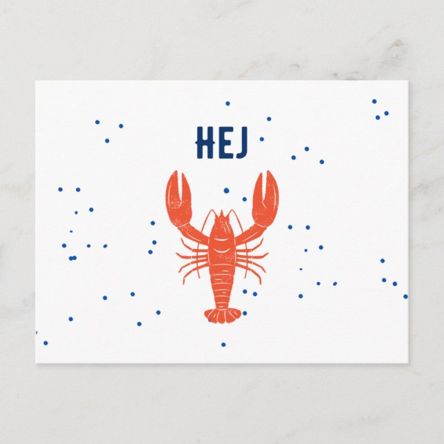 Carte Postale Kräftskiva Hej Bonjour Suédois Voeux Postcard (Devant)