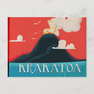 Carte Postale Krakatoa Art de poster vintage de vacances