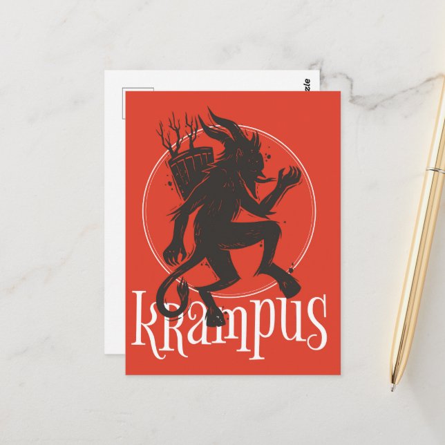 Carte Postale Krampus (Devant/Arrière en situation)