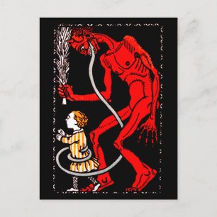 Carte Postale Krampus a une longue langue