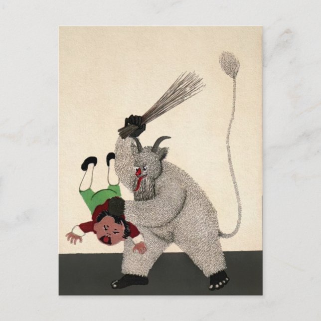 Carte Postale Krampus allemand vintage (Devant)