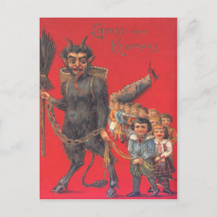 Carte Postale Krampus Avec Les Mauvais Enfants