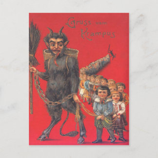 Carte Postale Krampus avec les mauvais enfants