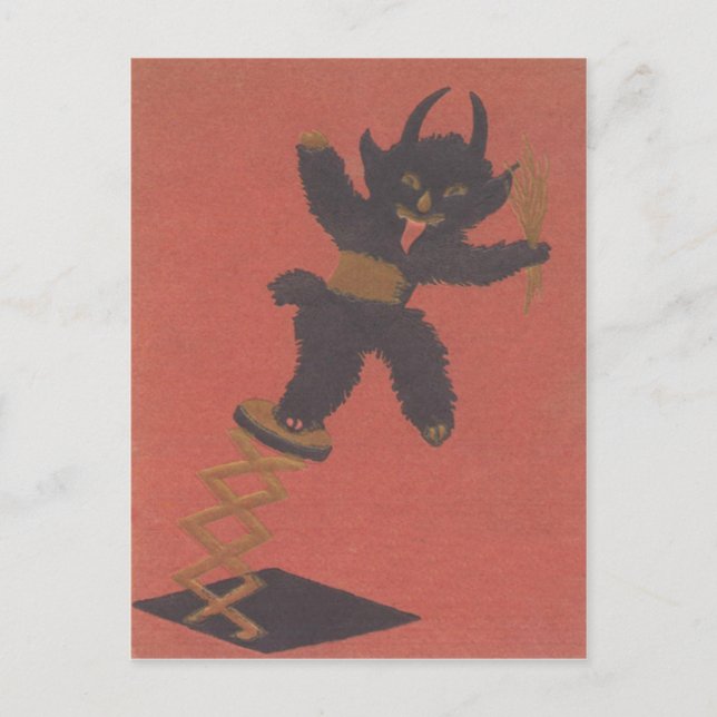 Carte Postale Krampus Boîte à Surprise (Devant)
