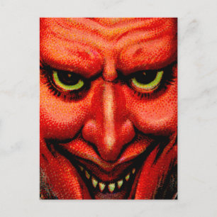 Carte Postale Krampus de broyage vintage