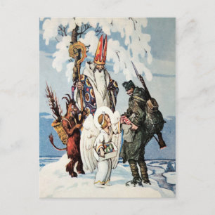 Carte Postale Krampus de Noël vintage WW1
