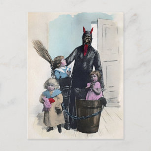 Carte Postale Krampus Déplaisant victorien vintage