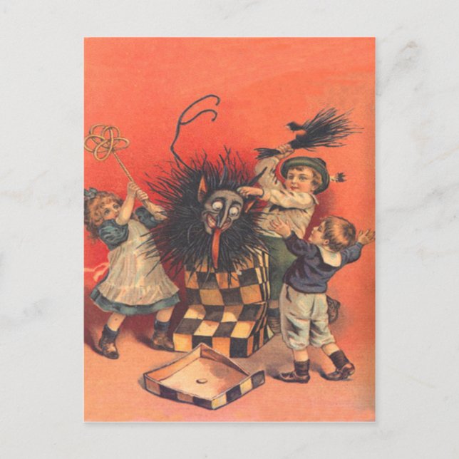 Carte Postale Krampus diable en boîte (Devant)