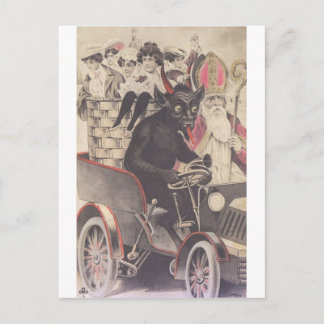Carte Postale Krampus et sa moto