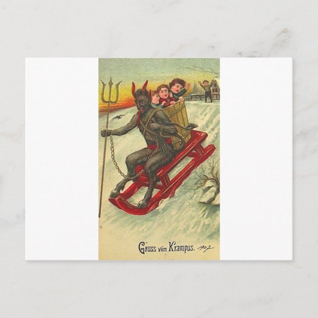 Carte Postale Krampus et son trident (Devant)