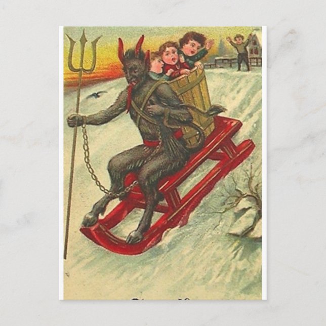 Carte Postale Krampus et son trident (Devant)