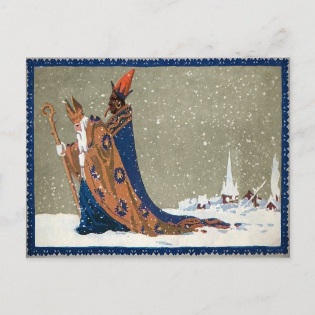 Carte Postale Krampus hongrois vintage (Devant)