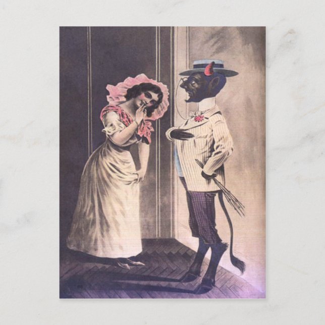 Carte Postale Krampus ramasse un rendez-vous (Devant)