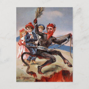 Carte Postale Krampus victorien en enfer