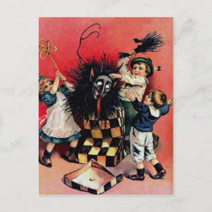 Carte Postale Krampus victorien vintage