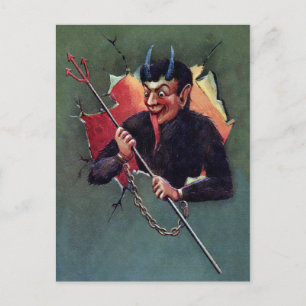 Carte Postale Krampus vintage avec Pitchfork