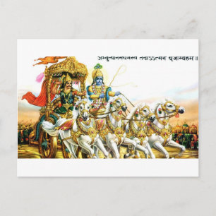 CARTE POSTALE KRISHNA À MAHABHARAT