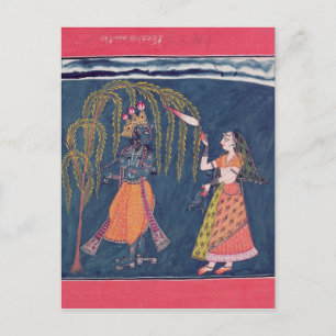 Carte Postale Krishna jouant une flûte, de la "Vahula"