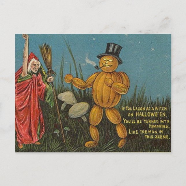 Carte Postale KRW Vintage Citrouille Man Halloween (Devant)