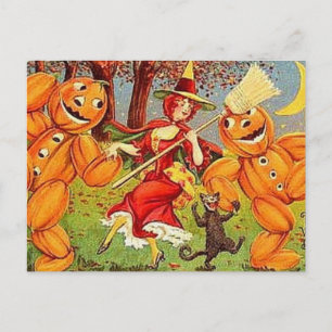 Carte Postale KRW Vintage Halloween Witch Dance