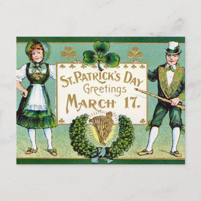 Carte Postale KRW Vintage St Patrick's Day (Devant)